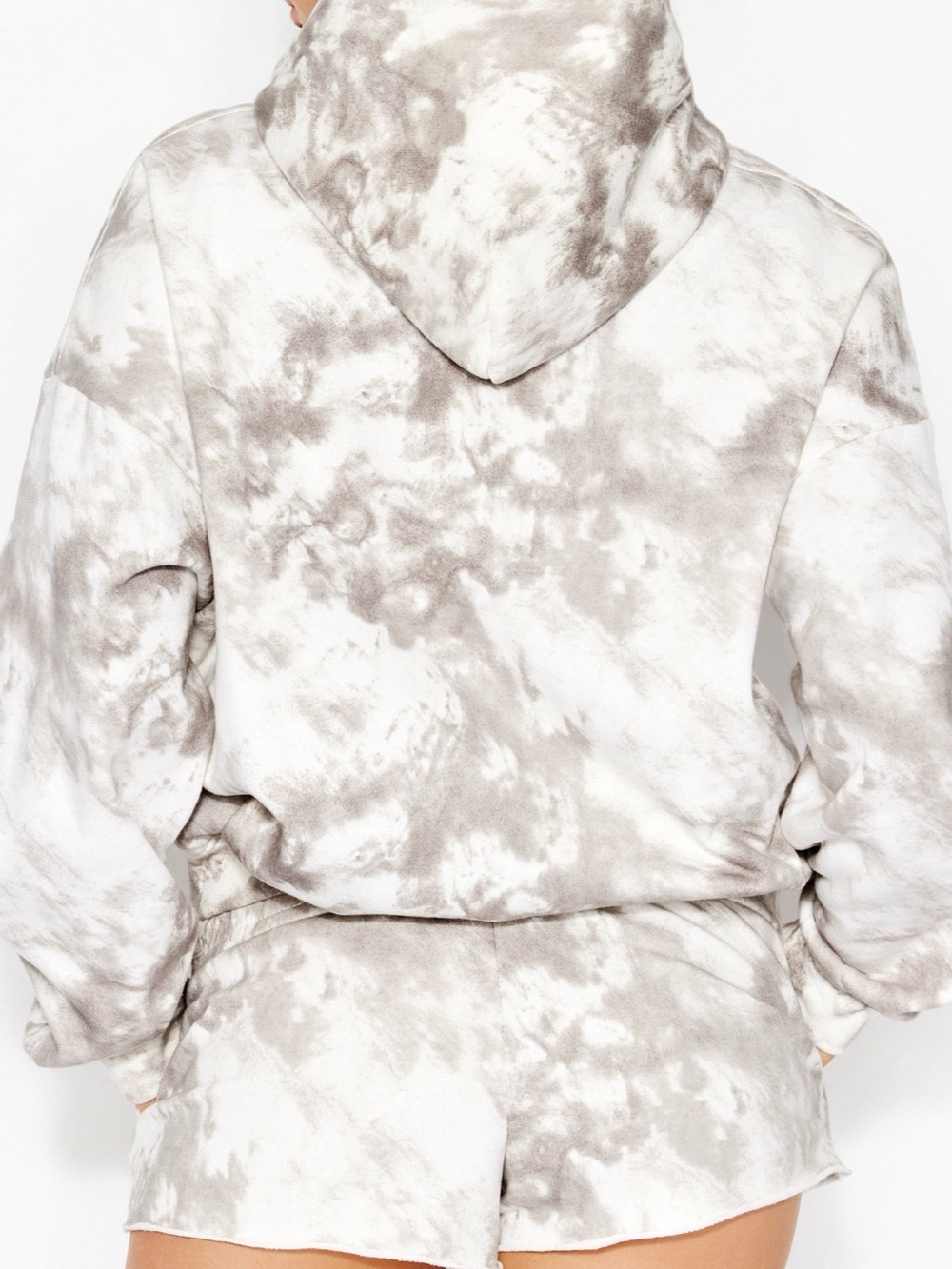 Garage Tie-Dye Hooded Sweatshirt Taupe/White